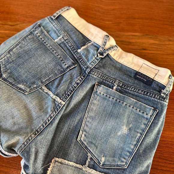 Goldsign Patchwork Denim Shorts - Picture 4 of 6